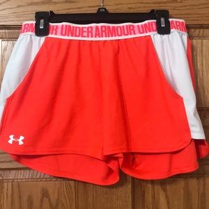 Under Armour Pink and White Shorts